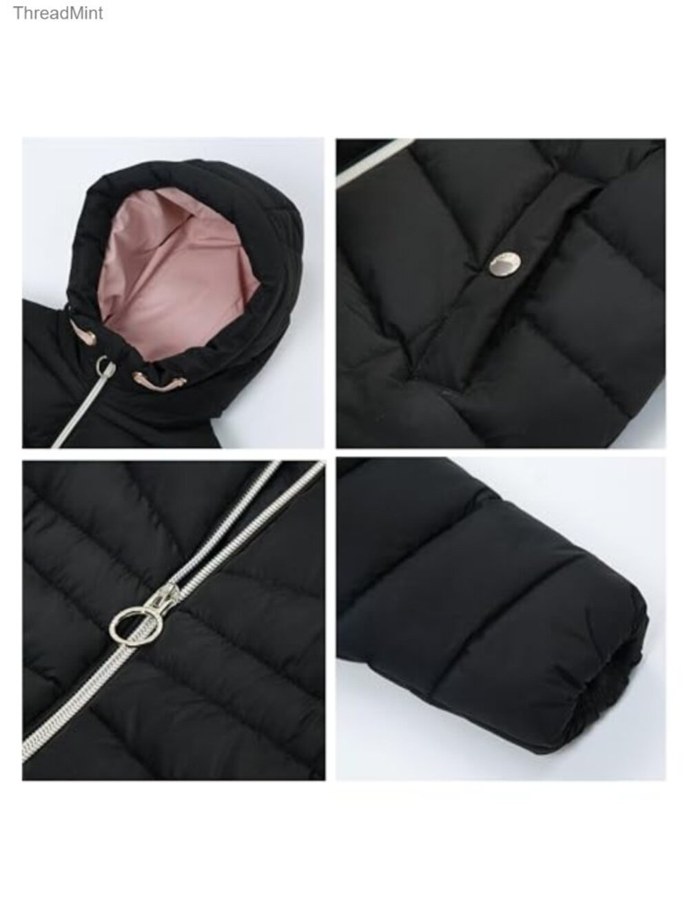Girls Water-Resistant Long Puffer Jacket Winter Coat Quilted Hooded - Picture 4 of 6
